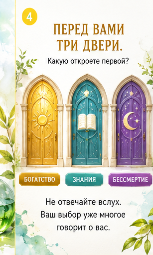 Слайд 4: Перед вами три двери