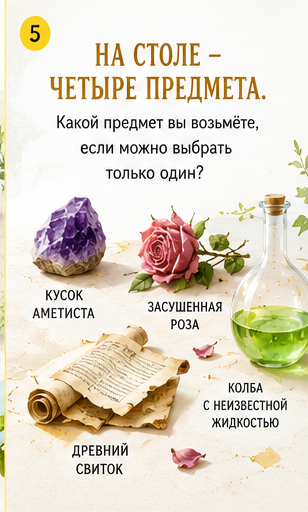 Слайд 5: На столе — четыре предмета